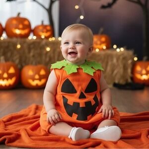 NEW Spooktacular Creations 12-18 Months Pumpkin Costume Baby Unisex